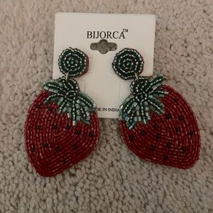 Beaded Strawberry Earrings